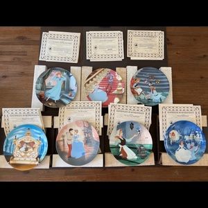 Vintage 1988-90’s Walt Disney Cinderella Collector Series 7 Plate Set Knowles